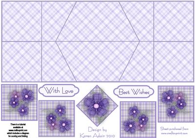 Silk Flower in Purple Double Diamond Fold Card