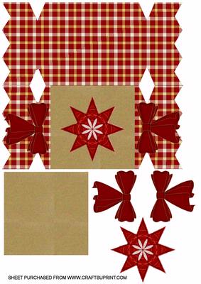 Red Tartan Christmas Cracker Card