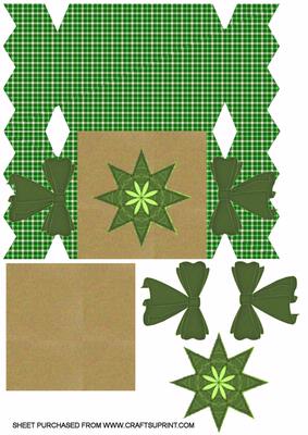 Green Tartan Christmas Cracker Card