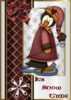 Perfectly Penguin 1 A4 Card Front