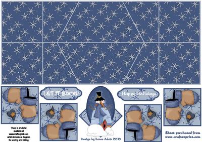 Snowflakey Friend Double Diamond Fold Card