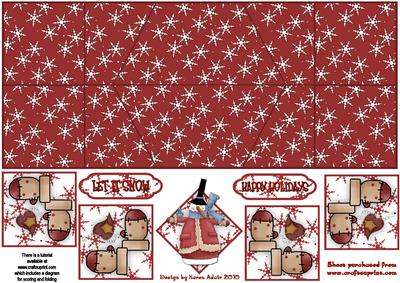 Snowflakey Friend 2 Double Diamond Fold Card