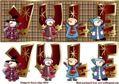 Whimsy Snowmen's Yule - Large Dl Card Front and Step by Step