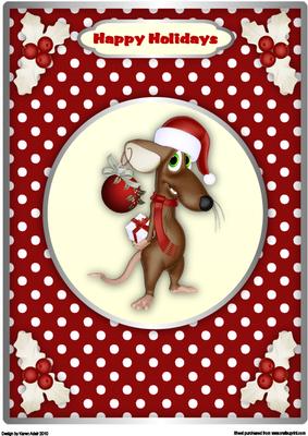 Cute Christmas Mouse A4 Card Front
