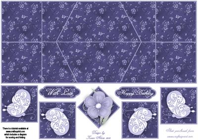 Butterflies 'n Blooms Double Diamond Fold Card