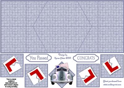 Driving Test Congrats Double Diamond Fold Card
