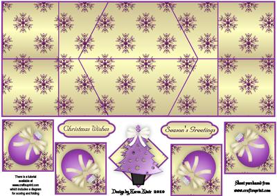 Pink Tree on Cream and Pink Double Diamond Fold Card