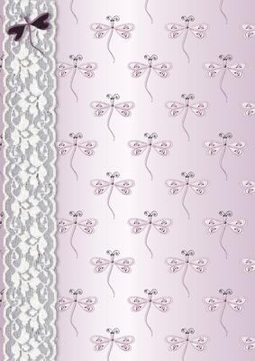 Dragonflies 'n Lace Background/card Front in Pink