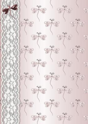 Dragonflies 'n Lace Background/card Front in Rose