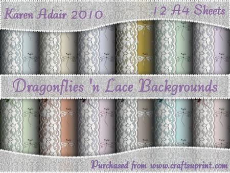 Dragonflies 'n Lace Background/card Front Pack