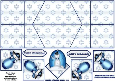 Frosty Snowmen Double Diamond Fold Card