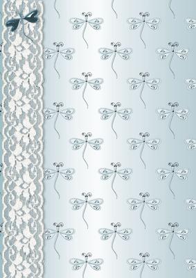Dragonflies 'n Lace Background/card Front in Aqua
