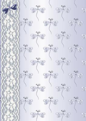 Dragonflies 'n Lace Background/card Front in Blue
