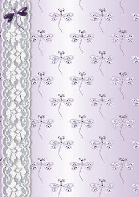 Dragonflies 'n Lace Background/card Front in Lilac