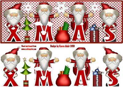 Santa's Xmas Large Dl Card Front with Step by Step