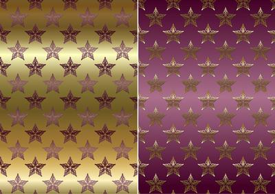 Christmas Flourish Stars in Dusky Pink and Gold Backgrounds