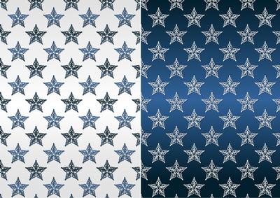 Christmas Flourish Stars in Blue and White Backgrounds