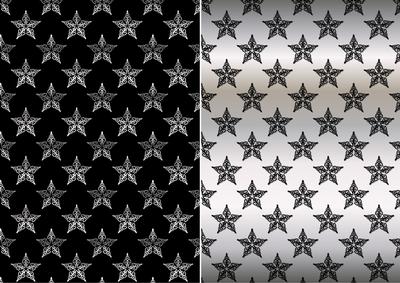 Christmas Flourish Stars in Black and Silver Backgrounds