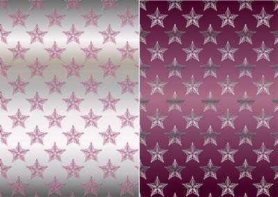 Christmas Flourish Stars in Dusky Pinkand Silver Backgrounds