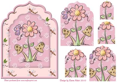Daisy Splash Shaped Card Front and Pyramid