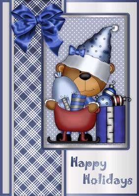 A Beary Merry Christmas 2 A4 Card Front
