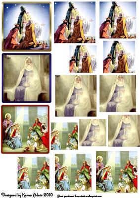 Vintage Religious Christmas Pyramid Toppers