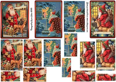 Vintage Santa Pyramid Toppers