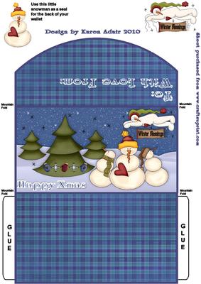 Snowmen Blessings Money and Gift Voucher Wallet