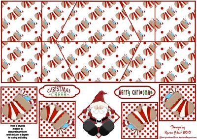 Santa and His Stockings Double Diamond Fold
