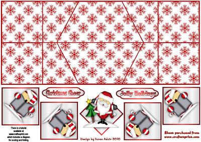 Santa's Christmas Carols Double Diamond Fold Card