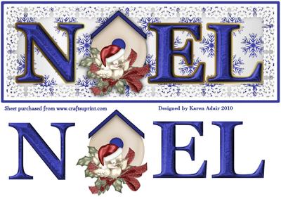 A Noel Nest in Blue Large Dl Card Front and Step by Step