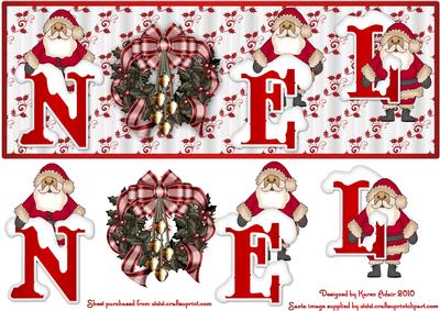 Santa's Noel Wreath Large Dl Card with Step by Step