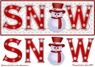Snowman Snow Large Dl Card Front with Step by Step