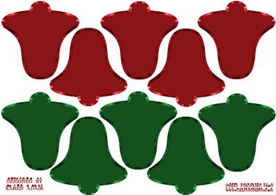 3D Bell Tree Decoration in Red and Green