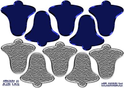 3D Bell Tree Decoration in Blue and Silver
