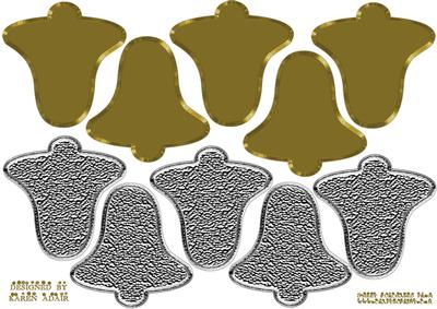3D Bell Tree Decoration in Gold and Silver