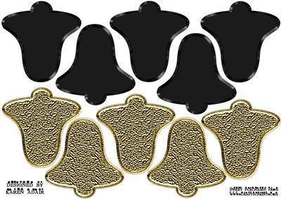3D Bell Tree Decoration in Black and Gold