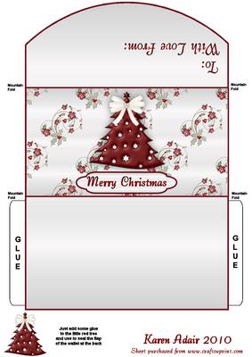 Christmas Tree in Red Money and Gift Voucher Wallet