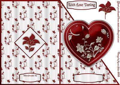 Valentine Heart 'n Flowers Quick Cut and Fold Card