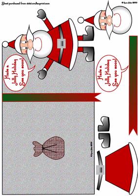 Jolly Santa Shaped Card