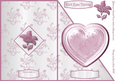 Valentine Heart 'n Flowers 2 Quick Cut and Fold Card