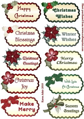 Christmas Sentiment Toppers 2