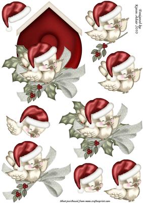 The Christmas Sparrow Decoupage