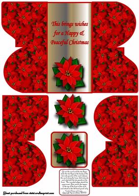 Poinsettia Gatefold Card