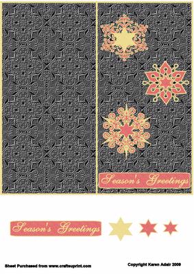 Black N Gold Snowflake Card
