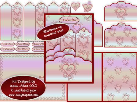 Swirly Heart Scalloped Top Pocket Bookmarks Kit