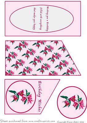 Bougainvillea Trifold Birthday Card