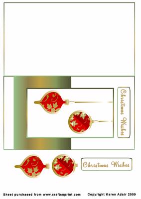 Green and Gold Christmas Card