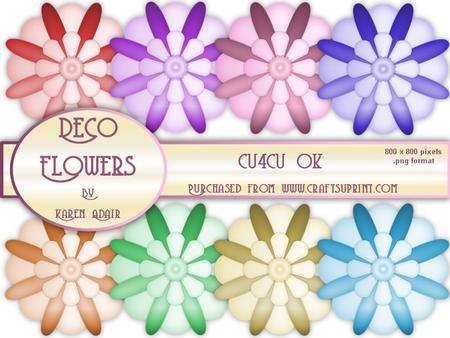 Deco Flowers Digital Embellishments