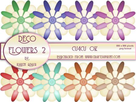 Deco Flowers 2 Digital Embellishments